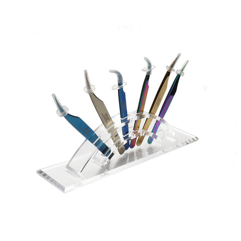 1PC 6 Holes Acrylic Tweezers Stand Holder Eyelash Extension Storage Rack Eyelash Tweezer Collecting Displaying Shelf Eyelashes Extension Supplies Accessories