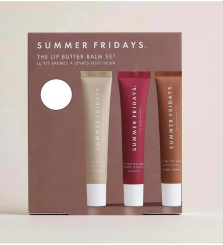 Summer Fridays Lip Butter Balm Trio: Vanilla, Vanilla Beige, and Brown Sugar