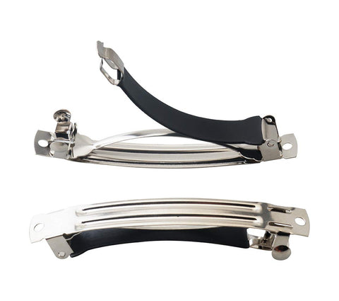 ALL in ONE French Barrette Hair Clips for DIY Craft Project (Silver 80mm with Leather Protect)