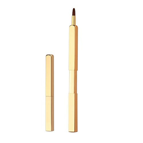 Exquisite Professional Lip Brush Applicators-Retractable Lipstick Brushes- Lipstick Gloss Makeup Brush Tool For Women and Girls (Bright Gold)