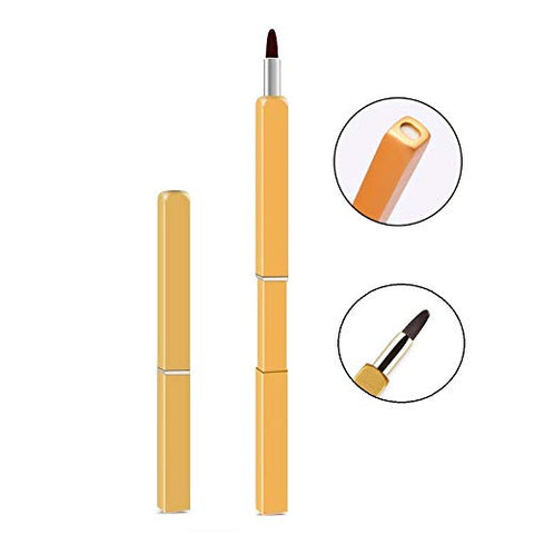 Liasun Gold: Exquisite Professional Lip Brush Applicators-Retractable Lipstick Brushes- Lipstick Gloss Makeup Brush Tool for Women and Girls (Gold)