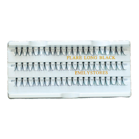 EMILYSTORES 12 Packs Eyelashes Natural Individual Plant Flare Long 14mm Black Eye Extensions Lashes