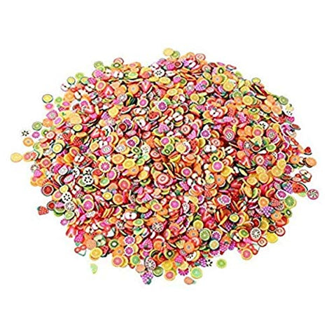 DNHCLL 1000 Pieces Mixed Color Clay 3D Fruits Slices Nail Art Decorations for Craft Making, Ornament Scrapbooking DIY Crafts