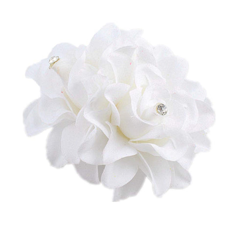 AKOAK New Beauty Women&#039;s Bridal Wedding Rhinestone Orchid Hair Clip Barrette Bridal Wedding Party Women Accessories (1Pcs,White)