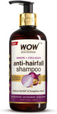 WOW Skin Science Red Onion Black Seed Oil Shampoo with Red Onion Seed Oil Extract, Black Seed Oil & Pro-Vitamin B5 - No Parabens, Sulphates, Silicones, Color & PEG - 300mL
