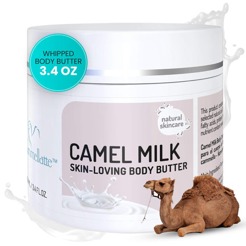 Cammellatte Camel Milk Body Butter with Shea Butter - Immediate, Intense Nourishment, Long-Lasting Hydration to Soothe and Protect Skin 3.4 oz.