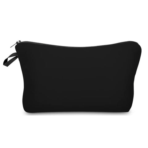 Makeup Case Small, Deanfun Cosmetic Zipper Bag Waterproof for Purse Mini, Women Cute Traveling Accessories Pouch for Ladies, Teen Girls Thanksgiving Christmas Gifts, Solid Black D2-51705, C