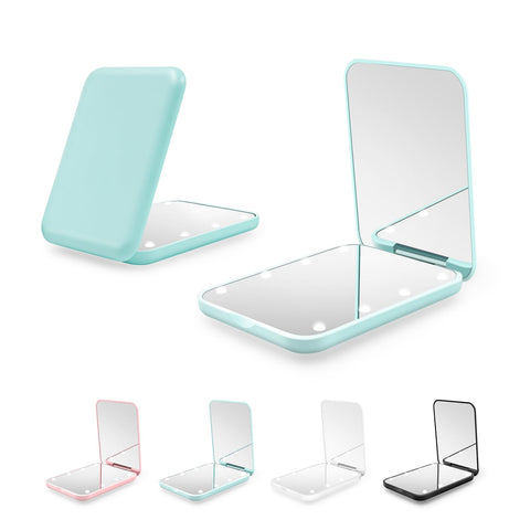 Kakuje Compact Mirror, 1X/3X Magnification LED Pocket Mirror with Nternal BIattery, Mint Green Mini Mirror for Purse, Pocket,Travel and Present