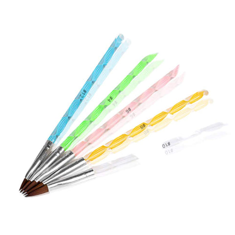 WAWO 5pcs Acrylic Nail Art UV Gel Carving Pen Brush Liquid Powder DIY No. 2/4/6/8/10