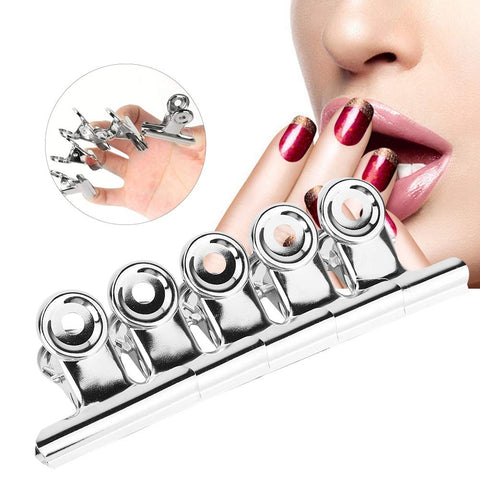 5pcs Stainless Curve C Nail Extension Clips Multi-functional Nail Art Accessories