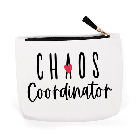 Chaos Coordinator Makeup Bag for Women, Cute Cosmetic Bag, Funny Birthday Gifts for Mom, Wife, Teacher, Friend, Sister, Coworker, Boss, Bestie, BFF, Godmother, Aunt, Best Boss Gifts for Lady