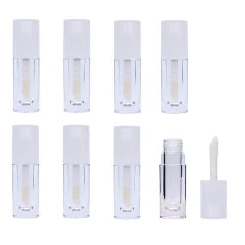 AJLTPA 8 Pieces Lip Gloss Tubes with Wand Empty, 6.5ml Refillable Lip Gloss Bottles Mini Lip Balm Bottles Transparent Lip Gloss Containers with Rubber Stoppers for DIY Lipgloss, white, 6.5ml