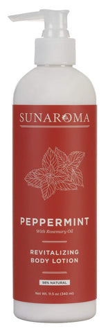 Sunaroma Lotion Peppermint 11.5 Ounce Pump (Revitalizing) (340ml) (Pack of 2)
