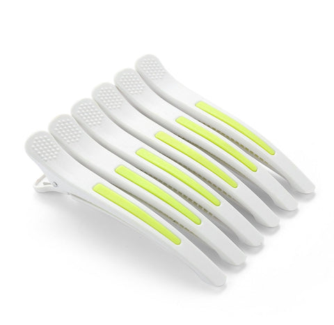 6Pcs/set Pinup Plastic Duck Bill Hair Clips Professional Non Slip Silicone band Clips Salon DIY Accessories Hairpins Hairgrip for Women and Girls (White-Style1)