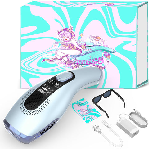 Laser Hair Removal, Sapphire Ice Cool IPL Hair Removal Device with Unlimited Flashes, Permanent Hair Removal System for Men and Women with Faster Auto Flash