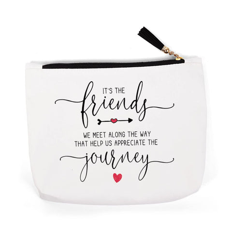 QIBAJIU Bestie Gifts for Women, Sister Gifts from Sister, Friendship Gifts for Women Friends, Best Friend for Women, Birthday Christmas Gifts for Soul Sister – It’s The Friends Journey Makeup Bag,