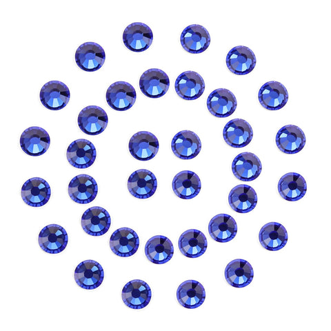 Crystal Rhinestones - Flatback Colored Jewels for Crafting, Nail Art, Clothes, Shoes, Bags, DIY Decoration - Round Gemstones for Fabric, Acrylic, Plastic, Decor - Blue Rhinestones 1440Pcs SS12