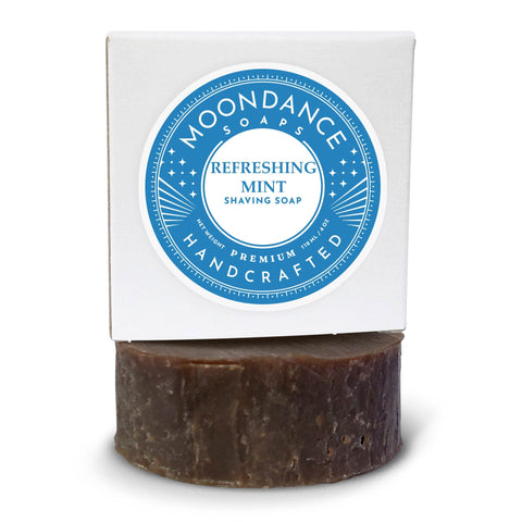 Peppermint Oil Shave Soap by MoonDance Soaps - Handmade Soap with Bentonite Clay and Peppermint Essential Oil
