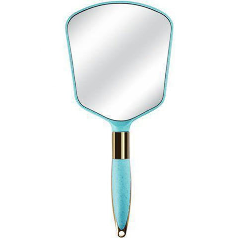 lasenersm 1 Piece Travel Handheld Mirror Square Travel Makeup Mirror Cosmetic Hand Mirror Hand Held Mirror Plastic Cosmetic Mirror Makeup Hand Mirror with Handle, Blue