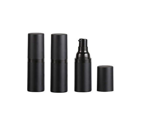 3 Pack Black Airless Pump Bottle Travel Lotion Bottles Cosmetic Cream Bottle Vacuum Pump Bottles Makeup Dispenser Container (15ml/0.5oz)