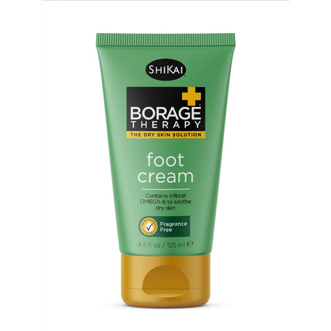 Shikai Borage Therapy - Natural Dry Skin Foot Cream, Combat Dry, Cracked and Flakey Skin (Unscented, 4.2 Ounces) by ShiKai