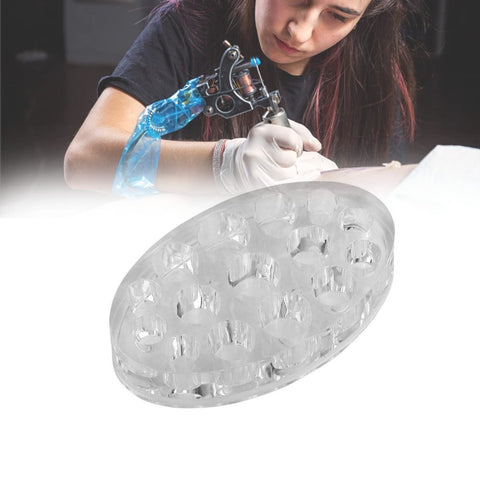 Tattoo Ink Cup Holder, 15 Holes Oval Acrylic Tattoo Ink Cup Holder Tattoo Machine Pen Holder Stand For Permanent Makeup Tattooing Tool