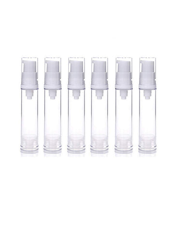 6 Packs Airless Pump Bottles Lotion Dispenser Bottle Travel Cream Pump Bottles Vacuum Pump Bottle For Liquid foundation (10ml(0.3oz))