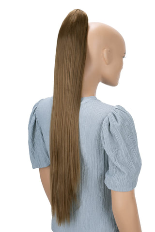 27 (70cm) brown # 6 H80 : PRETTYSHOP 27" Hairpiece Ponytail Clip on Extension Long hair smooth Heat-Resisting H80