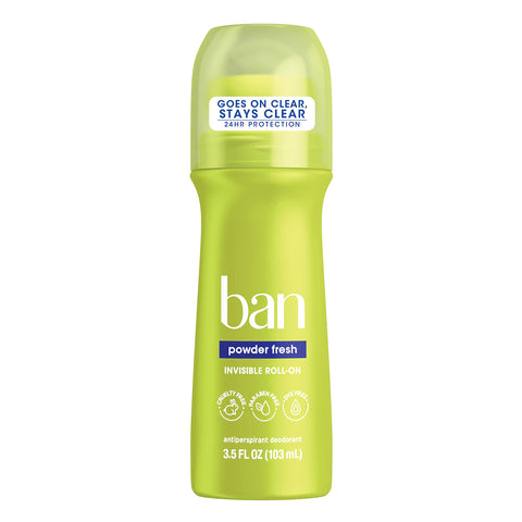 Ban Roll - On Anti - Perspirant & Deodorant, Powder Fresh - 3.5 Oz