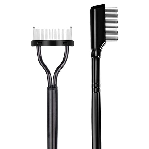Eyelash Comb Eyelashes Separator Curler Makeup Mascara Applicator Lash Comb, False Eyelashes Grooming Tool, Metal Teeth
