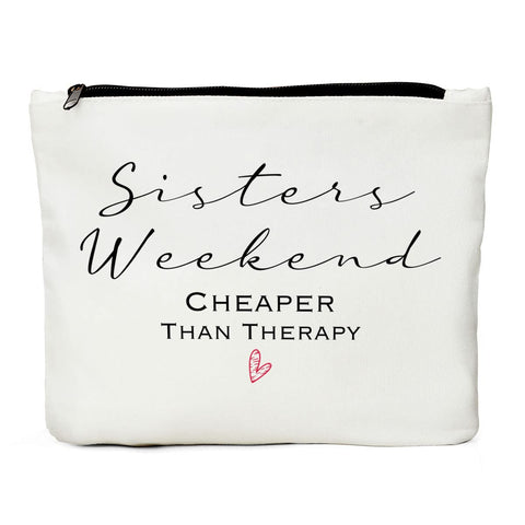 Weekend Bag for Women, Maid of Honor Gifts, Bachelorette Gifts for Bride Sister Bridesmaid Gift, Wedding Gifts for Maid of Honor Besties Women Friends- Sister Weekend Cheaper Than Therapy Makeup Bag