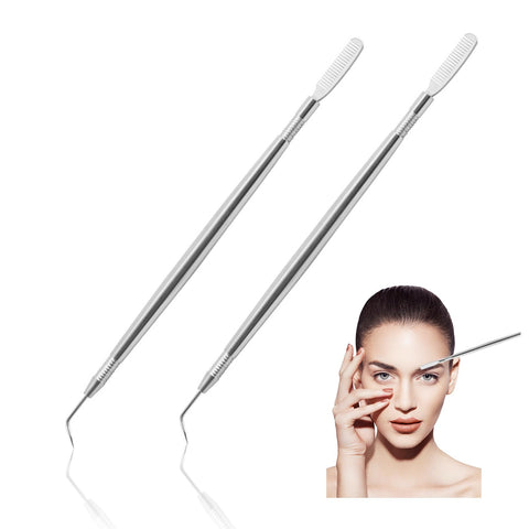2Pack Eyelash Lift Perm Tool with Separation Comb - Stainless Steel Lash Lift Rods for Eyelash Tinting, Curling, Extensions - Eyelash Separator and Perming Tool Kit