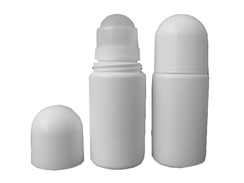 HeiHy 4 Pcs White Empty Refillable Roll On Bottles Roller Bottles Cosmetic Container