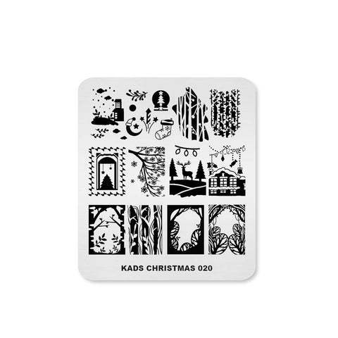 Rolabling Nail Stamping Plate Christmas Halloween Nail Art Plates Image Transfer Template Manicure Stencils Printing DIY Tool (Christmas 020)