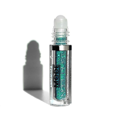 Mode Angel Dust Roll On Glitter - Divine Fantasy - Holographic Turquoise Green, Sparkling High Performance 3D Loose Glitters for Face and Body in a Spill Proof Bottle, Cruelty Free and Vegan, 1.1g