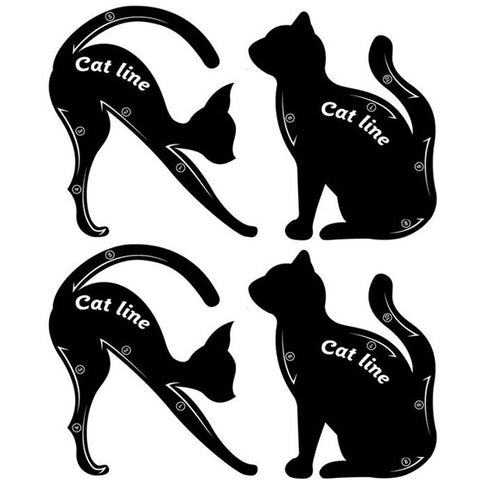 Cat Eye Eyeliner Stencils for Eyeliner and Eyeshadow Shaper Tool Guide 10 Different Effects, 4 Pack