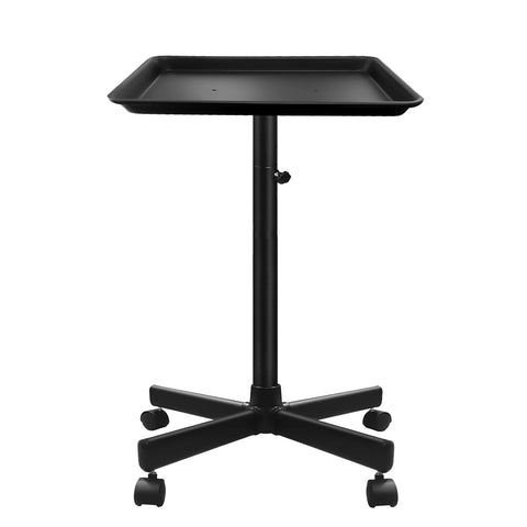 Takeashine Aluminum Salon Rolling Tray Cart, Black, 1 Shelf, 4 Wheels, Iron Feet, Ideal for Salons, Tattoos, Dentists