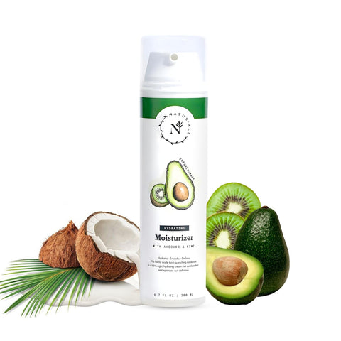 NaturAll Hydrating Avocado + Kiwi Moisturizer for Dry, Curly, Coily, or Natural Hair | All Natural, Silicone-Free, Paraben-Free, Cruelty-Free | 6.7 oz