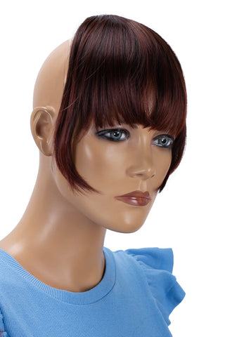Prettyshop Clip in Extensions chestnut brown mix # 4T35 HF1-2: PRETTYSHOP Fringe Bangs Clip in Extension Hair Piece Heat-Resisting Synthetic Fiber chestnut brown mix # 4T35 HF1-2