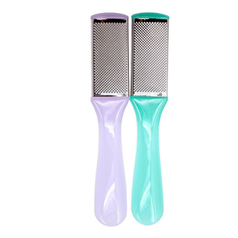 ROSENICE Stainless Steel Dual Sided Pedicure Foot File Foot Scraper 2pcs(Random Color)