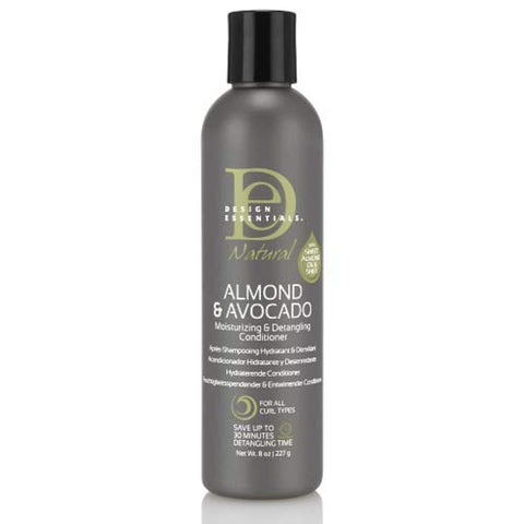 Design Essentials Natural Moisturizing & Super Detangling Sulfate-Free Conditioner with Natural Shea Butter and Coconut Milk-Almond & Avocado Collection, 8oz.