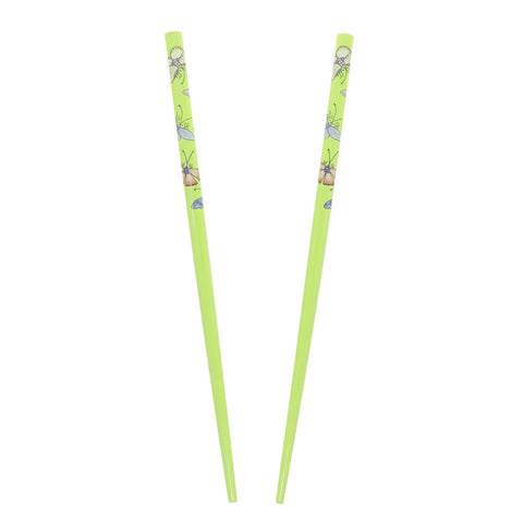 Set of Wooden Hair Sticks With Butterflies Chopsticks Hair Pin - Green