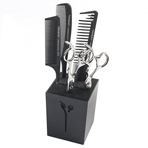 OLizee Professional Acylic Salon Scissors Holder Box Hairdressing Combs Clips Organizer Rack for Hair Stylist(Black)