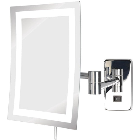 Jerdon JRT710CLD Wall Mount Rectangular Direct Wire Makeup Mirror, Chrome Finish, 6.5" x 9"