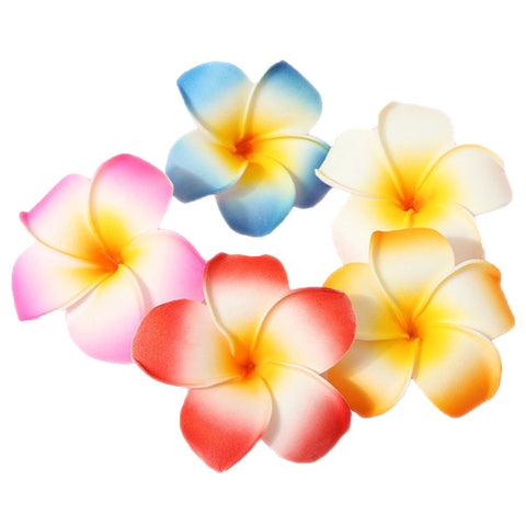 Pack of 10 7 cm Colourful Women Hawaiian Flowers Hair Clip Hair Accessories for Party Beach Bride