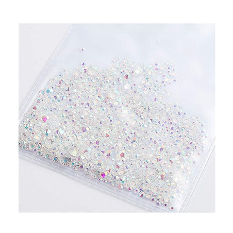 Egoshop 1728 Pcs Rhinestones Set, Round Flact Back Crystal Rhinestone, Colorful Nail Rhinestones, Flatback Rhinestones for Diamond Painting,Nails, Clothes, Face, Jewelry (Star)