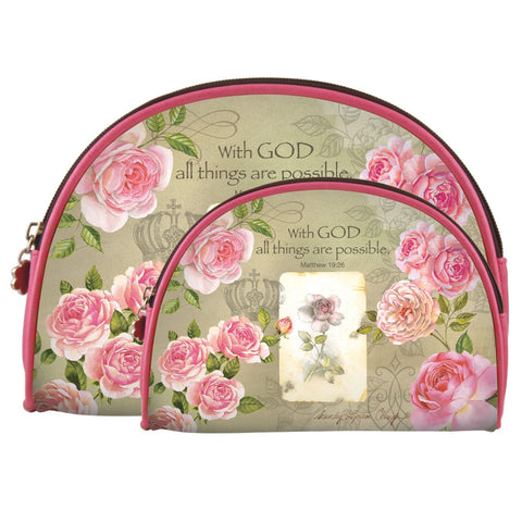 African American Expressions - With God Roses Cosmetic Bags (set of two) COS-09
