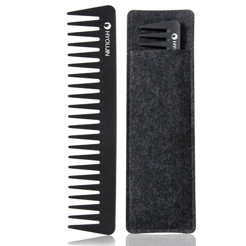 HYOUJIN 601 Black Carbon Wide Tooth Comb Detangling Comb Detangler Hair Comb for Long Wet hair Hair Straighten Curly Hair 230â„ƒ Heat Resistant