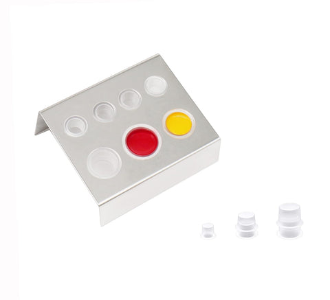 HuoHuo Pigment Ink Cup Holder,6PCS 7 Holes tainless Steel Watercolor Pigment Ink Cup Caps Holder,Permanent Makeup Container Cap,Tattoo Accessories (Silver)