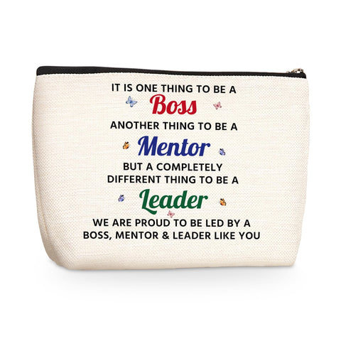 Boss Gifts Makeup Bag Mentor Gift Cosmetic Travel Bag Leadership Gifts Toiletry Bag for Women Coworker Leaving Gifts Skincare Bag Retirement Christmas Appreciation Gifts for Leader Manager Boss Day, Multicolor16, 9.7" x 6.8 "x 2"